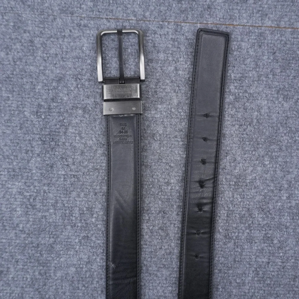 Kenneth Cole Reaction Reversible Belt Mens Size M 34-36 Brown Black Synthetic